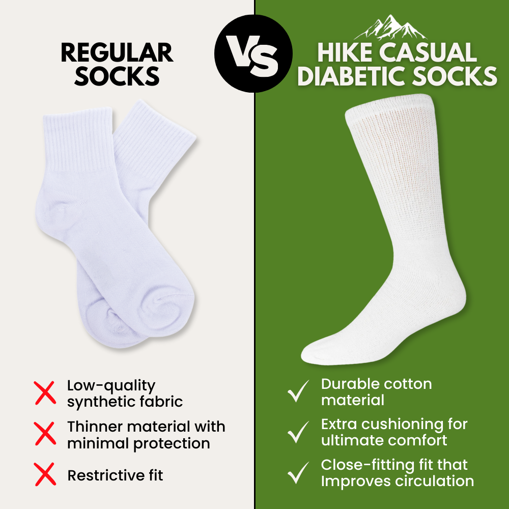 Casual Diabetic Socks - Comfortable and Supportive socks (2 PAIR)