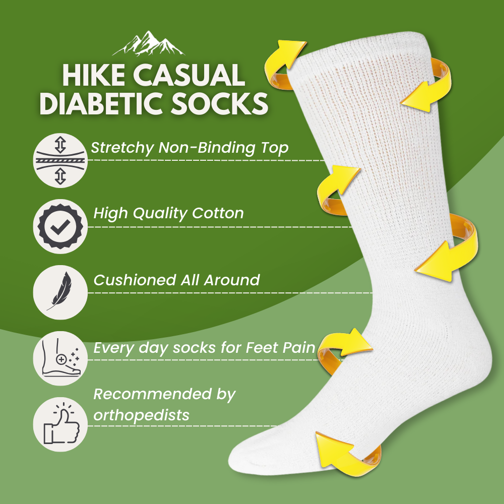 Casual Diabetic Socks - Comfortable and Supportive socks (2 PAIR)